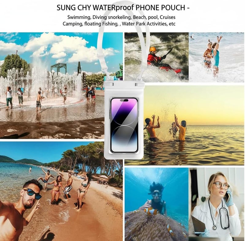 SUNG CHY IPX8, 7.4Waterproof Phone Pouch, Universal Fit(iPhone 16 15 14 13 Plus Pro, 12 11 Pro XR X 8 7 6S Plus SE, Galaxy S25 S24 S23 S20 serries Pixel, Lanyard Included (Purple) 1pack - Image 2